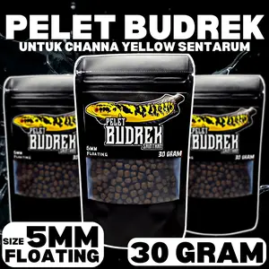 Pelet Budrek Yellow Sentarum 30 Gram uk 5mm SaintHan untuk booster warna, bar, batik di channa red maru dan yellow maru
