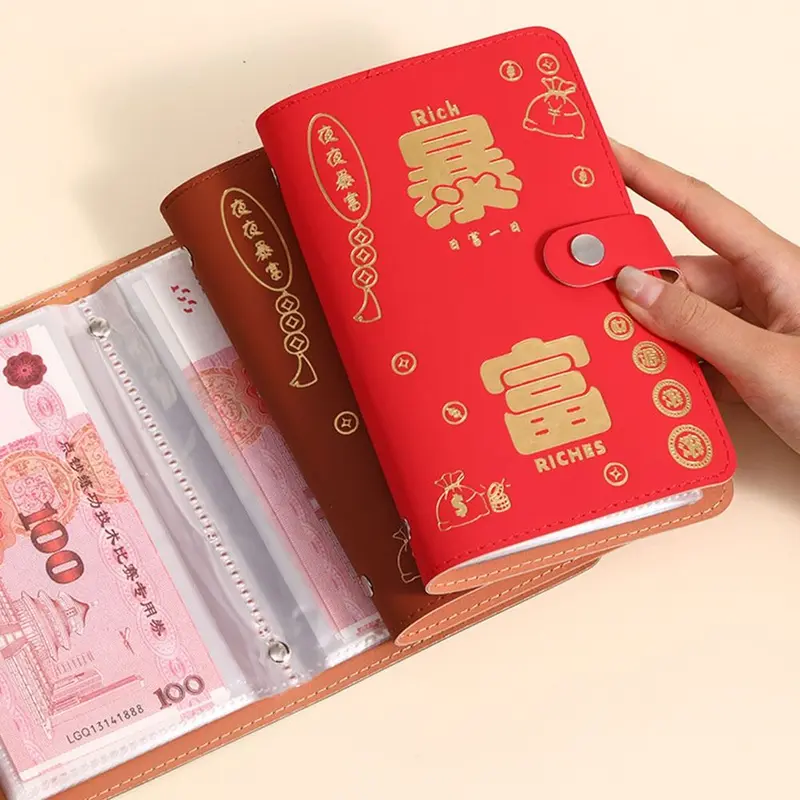 Challenges tiết kiệm tiền, Thiết kế vui nhộn, 100 phong bì, PU không thấm nước, Đóng Gáy mini, Dung lượng lớn, Có thể tái sử dụng, Thích hợp cho trẻ em, Challenge tiết kiệm tiền 3