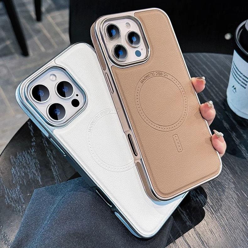 Magnetic Suction Leather Texture Full Coverage Anti-drop Cas - TikTok ...