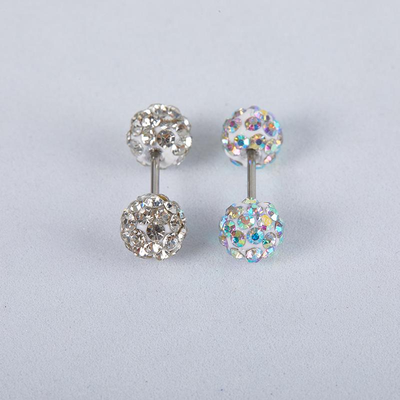 Bông Tai Đinh Tán Bóng Tròn, Thời Trang, Unisex, Dành Cho Phụ Nữ Và Nam Giới, Được Làm Bằng Thép Titan Phụ Kiện Sáng Bóng 8