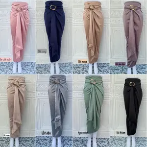 ROK LILIT SATIN POLOS PREMIUM FREE RING GESPER Velvet Wanita Kain Simple Fit