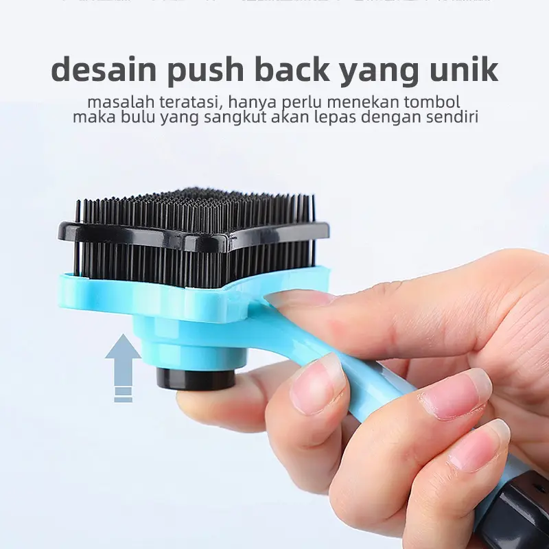 S5641 Sisir Hewan / Brush Grooming Press / Sikat Pembersih Bulu Rontok  / Sisir Bulu Kuncing Anjing Hewan Peliharaan 2