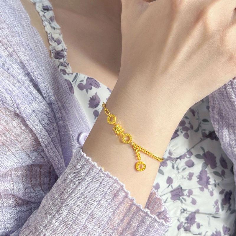 Product Introduction of Gold Bracelet 999 Pure Gold Small Waist Bracelet Fashionable All-Match High-Grade Pure Gold Jewelry New Gift 12