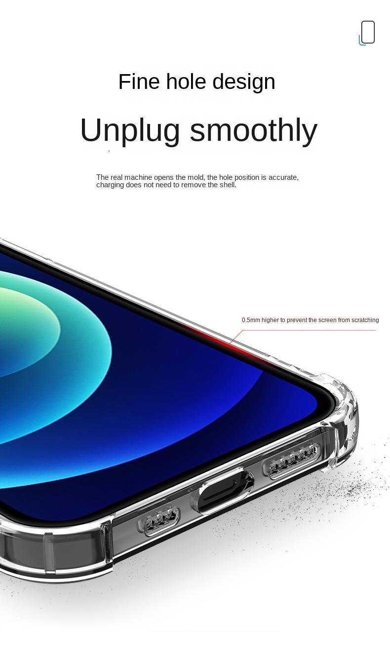 Product Introduction of Apple 16/15/14/13/12/11/X Phone Case Iphone15pro Transparent Soft Case 14pro Four-Corner Drop-Resistant Ultra-Thin 13pro12 Protective Case Drop-Resistant 13