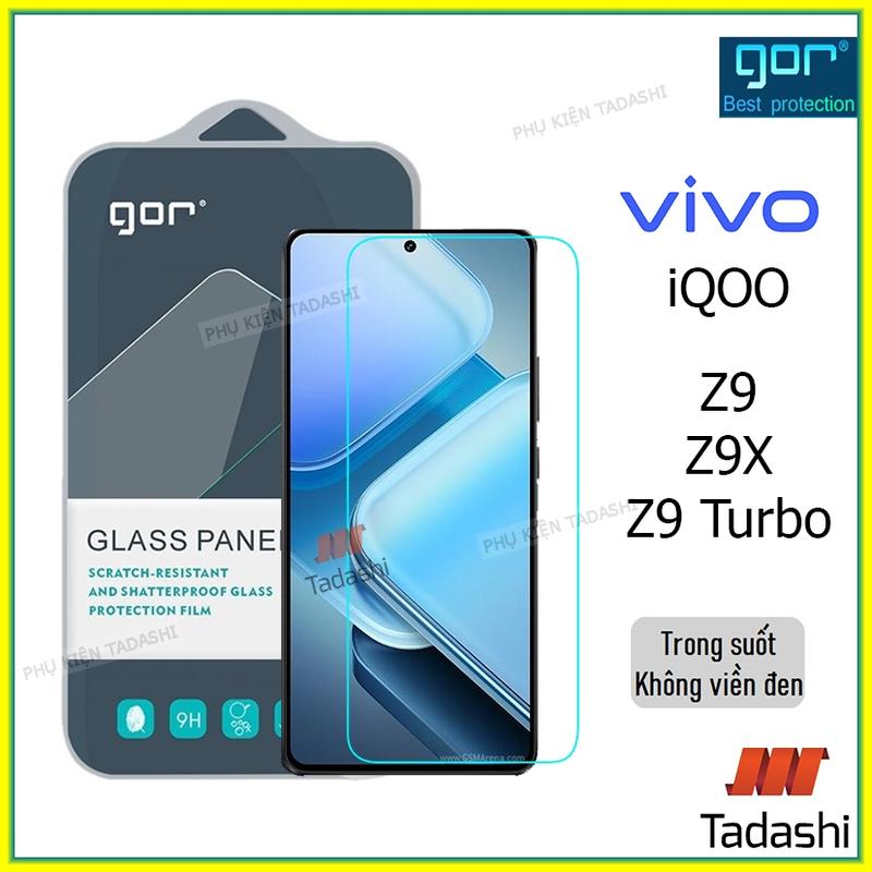  Kính Cường Lực Gor cho Vivo iQOO Z9 5G  iQOO Z9 Turbo  iQOO Z9X iQOO 12 Trong Suốt Vuốt Mượt 9H  Vát 2.5D - Hãng Gor 