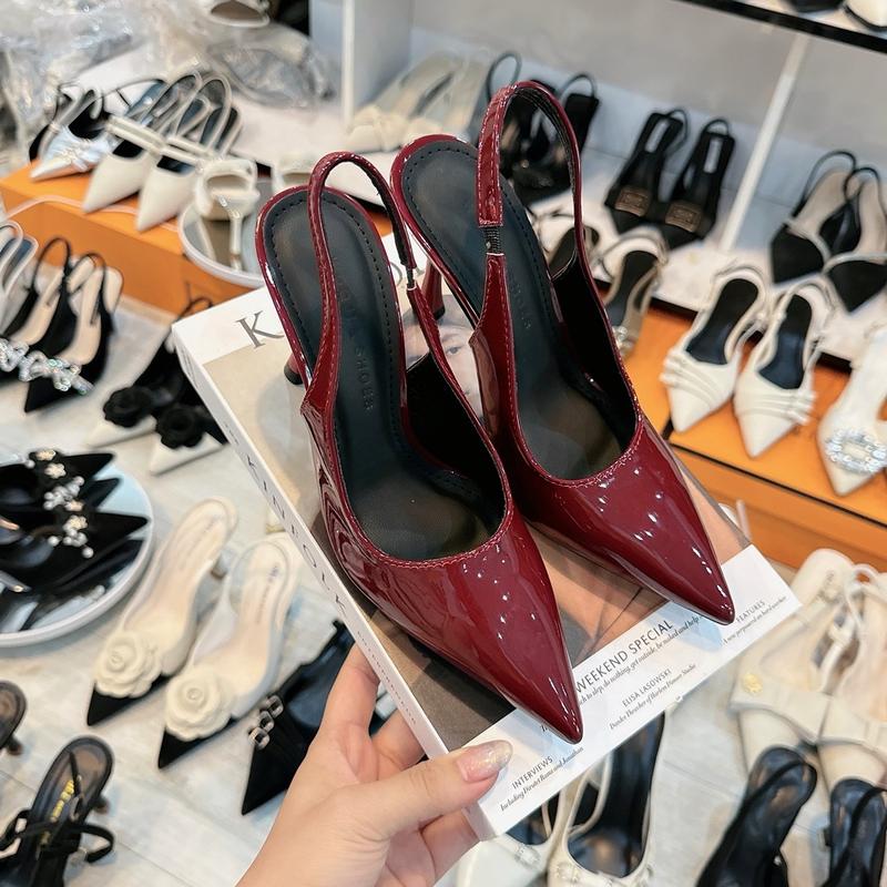 Hh99 - Giày cao gót trơn 9p CHUẨN SIZE 3 mà đen - trắng - đỏ