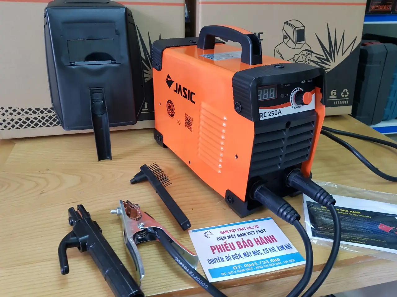 Máy hàn 250A 1 núm đủ phụ kiện hàn que 1.5 dến 3.2 ly