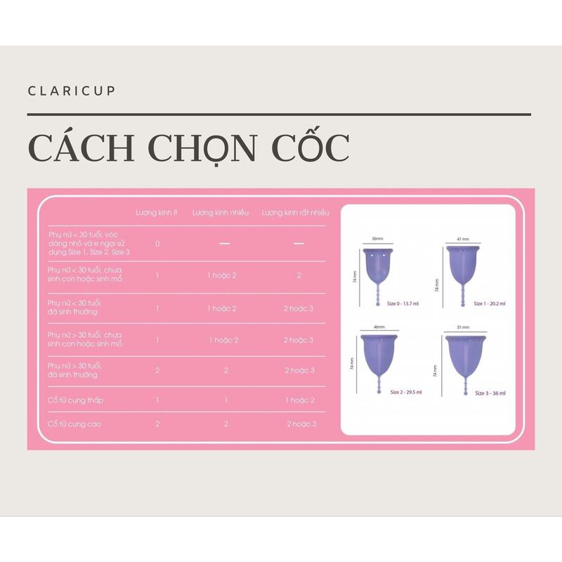 Cốc nguyệt san Clari cup cho phụ nữ 5
