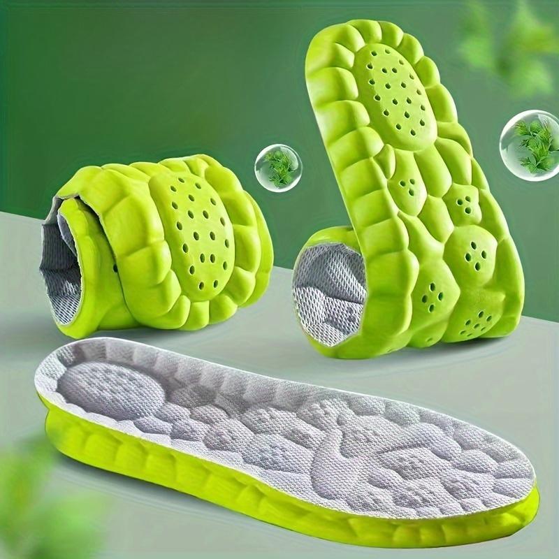 1 Pair Ultra-Comfort Memory Foam Insoles - Breathable & Sweat-Absorbing, Non-Slip, Shock-Absorbing, Odor-Proof, Lightweight - Ideal for Running, Hiking, Fitness Enthusiasts - Bright Lime Green with Black Bottoms 0