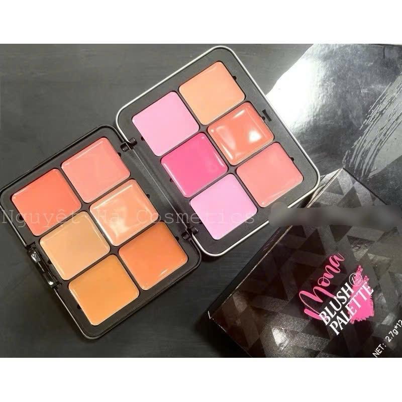  Bảng Má Hồng Kem Mona Blush Palette 12 Ô Màu Có Khối Đa Năng 