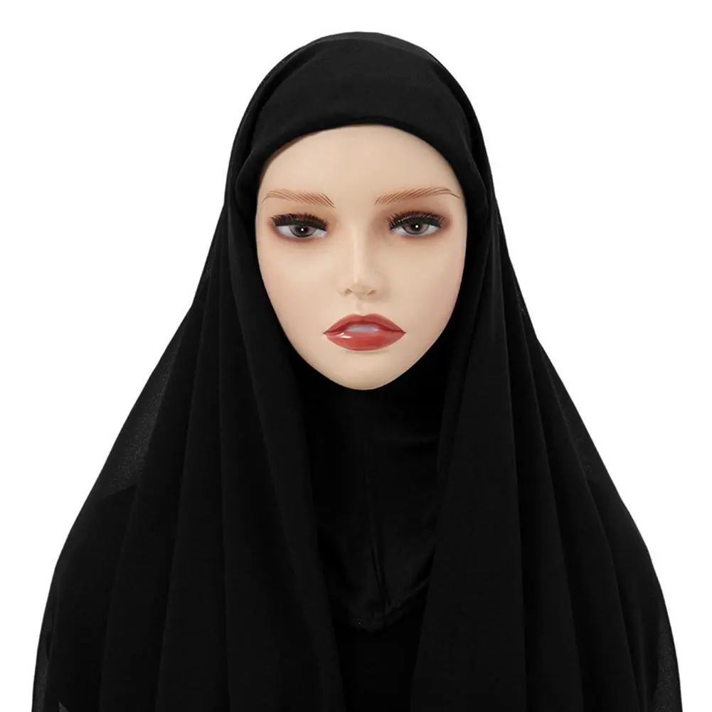 Chiffon Hooded Scarf Set For Ramadan Holiday With Convenient Headscarf Cover