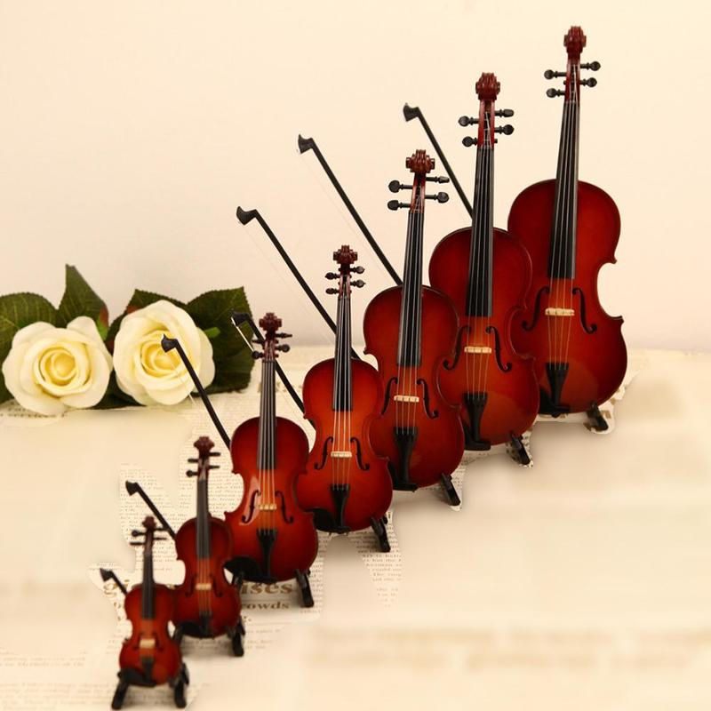 Product Introduction of Handmade Violin Model Decoration Collection Model Gifts With Stand Miniature Musical C7N1 27