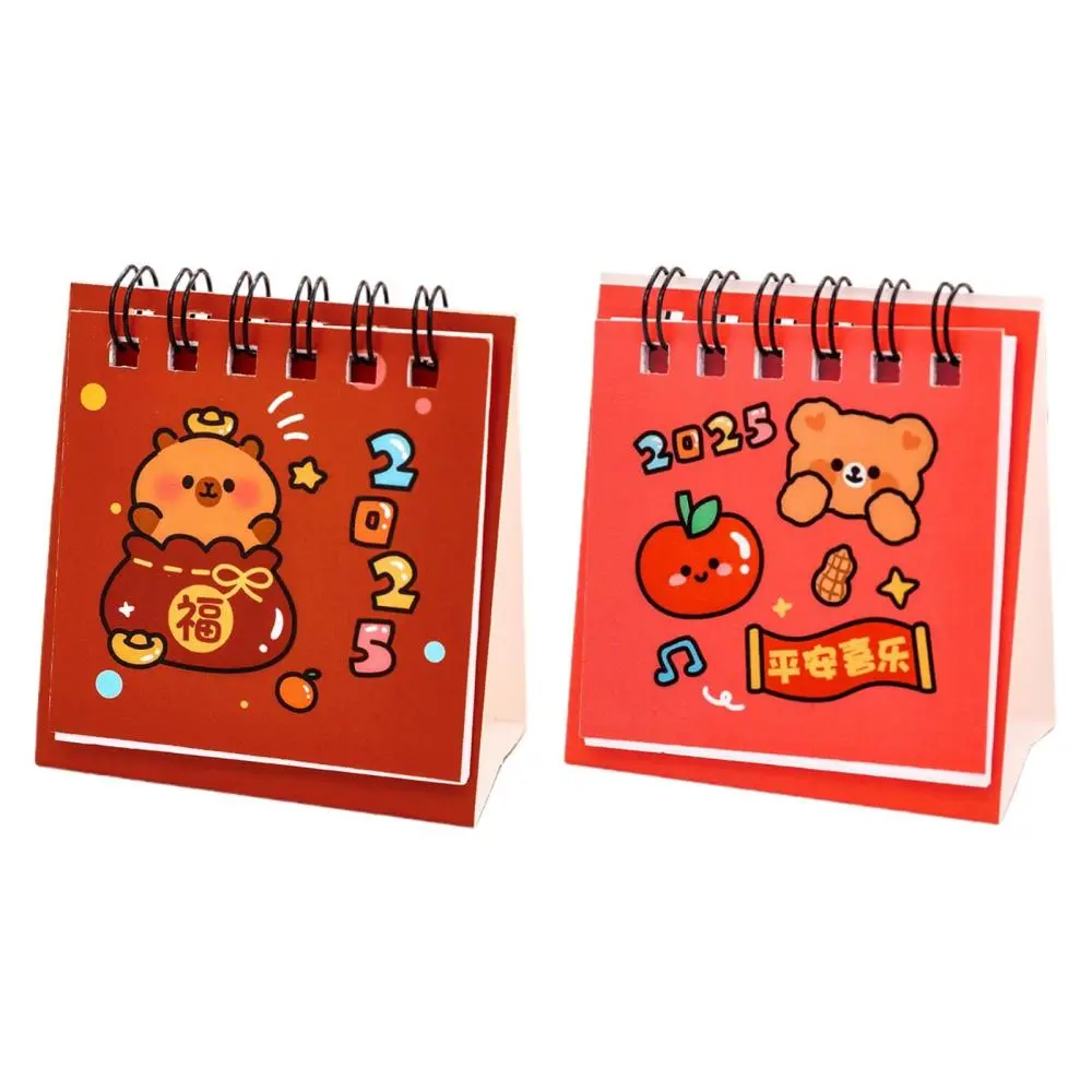 2025 Standing Desk Calendar Double Coil Binding Gift Standing Flip Calendar Mini Desk Calendar for Home School Office Desktop