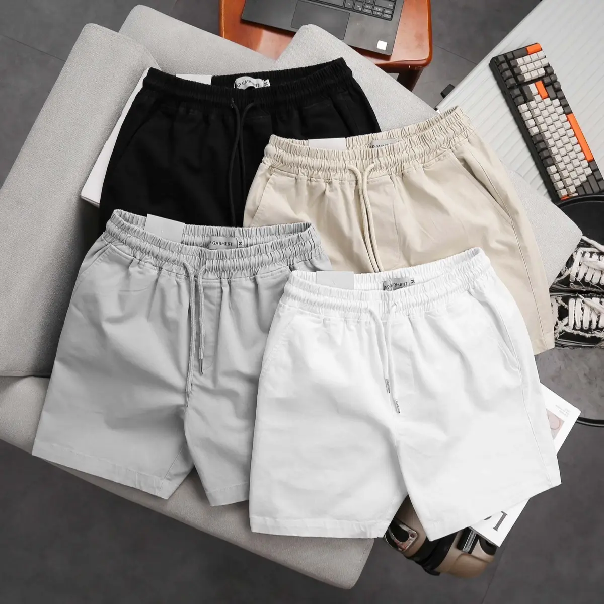 Quần short Kaki Cao Cấp -From trên gối- co giản thoải mái - Mẫu mới- Dáng quần trên gối - Hot trend. ( 45kg đến 95kg)