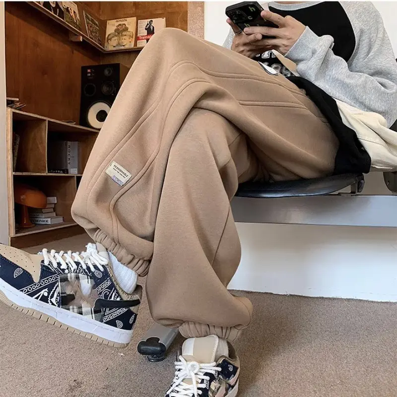 Quần Jogger Nỉ Bông Thu Đông Logo ORIGINAL  Unisex - Quần ống rộng dáng suông Bo Gấu Dày Dặn Ấm Áp 8