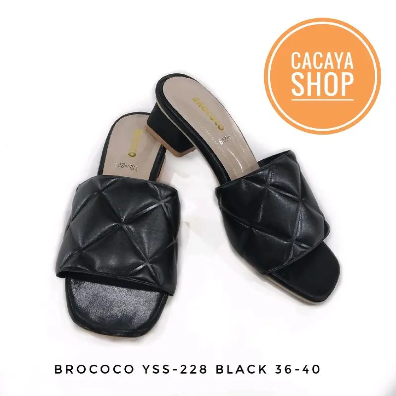 SANDAL HEELS CACAYA BROCOCO YSS 228 BLACK GRAY CREAM 2