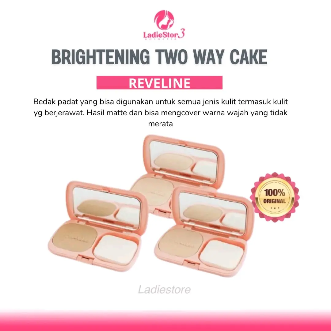 Reveline Brightening Two Way Cake Medium Coverage Wajah