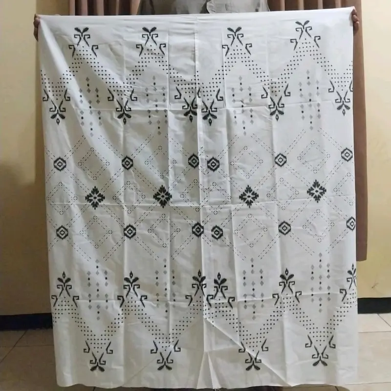 FLASH SALE !! SARUNG DEWASA BASAR-SULPIBLIR Variasi Sarong Putih Full Katun Sablon Pekalongan Putih 3
