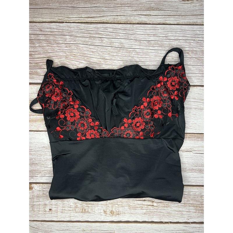 Đồ Bộ Ngủ Thun Lạnh Hai Dây Nhún Ngực Trước Có Hoa ren M4 Nữ Women Áo Nhung Quần Ngủ 3