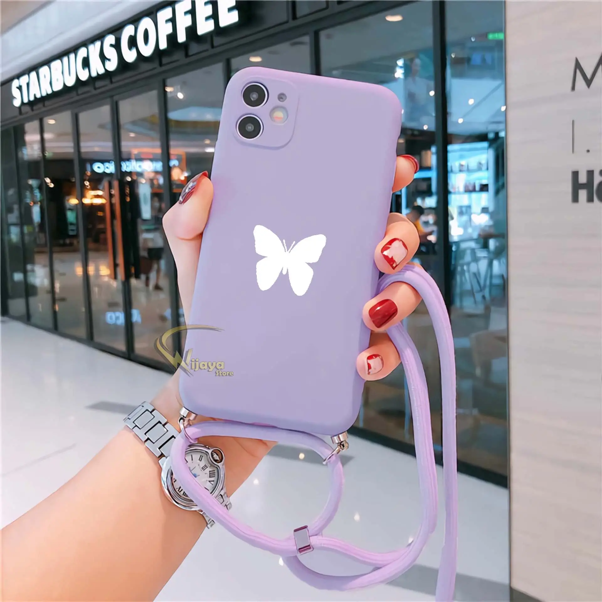Softcase Macaron + Tali - Case All Type - O*po X*aomi S*amsung I*phone I*nfinix R*ealme V*ivo - Camera Protection [UV01] Black Blue Cover Handphone