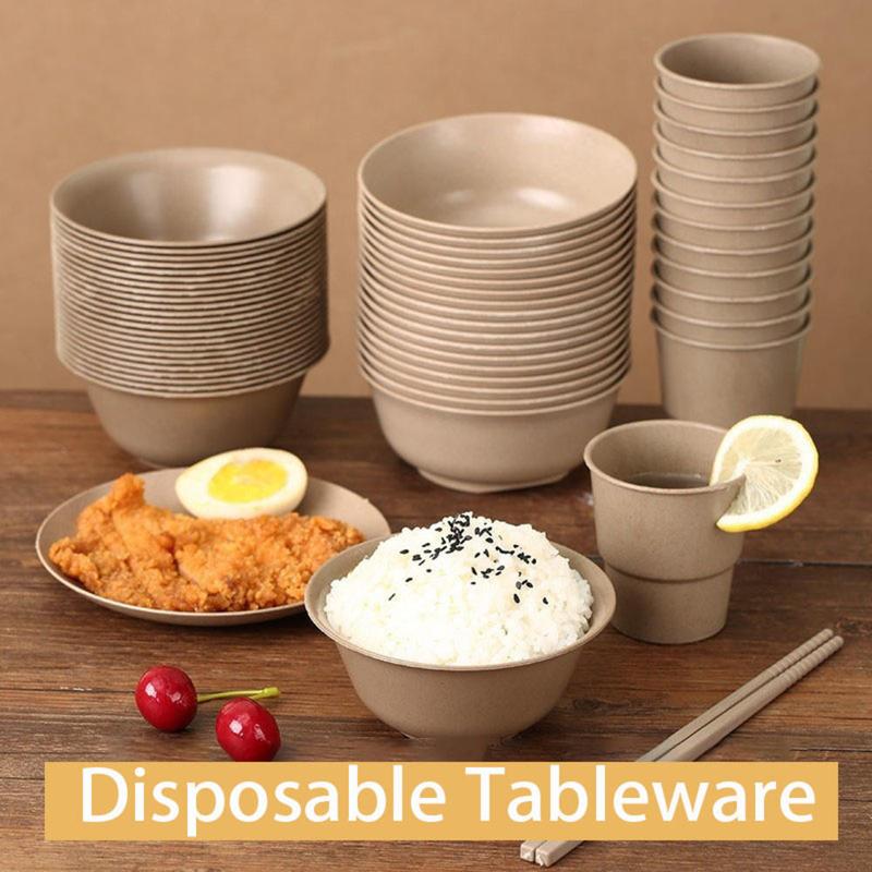 Rice Husk Bowls Sustainable Four Piece High-End Chopsticks Thickened ...