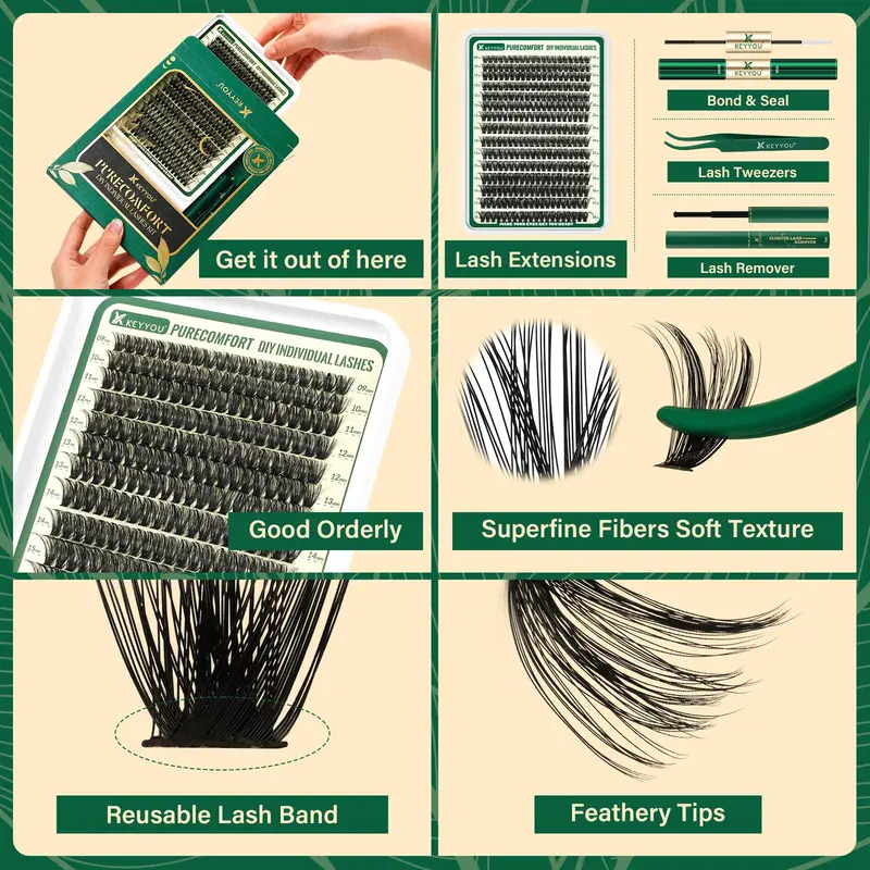 Blended Personal Makeup False Eyelashes, Fluffy Curly Thick False Eyelashes, Lightweight Makeup Eyelash Enhancement Set, Makeup Gifts, Eyelash Strips False Eyelashes, Eyelash Clusters, Fall Gifts 2