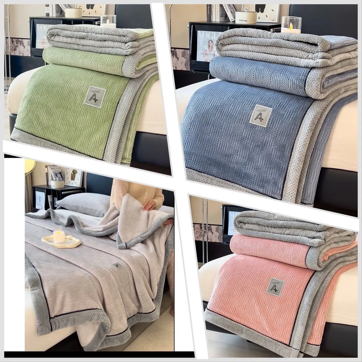 ￼Chăn lông thỏ cao cấp blanket AMAZING A nhập khẩu chính hãng kích thước 2x2,3m, nặng 2kg – UYÊN NHI BEDDING