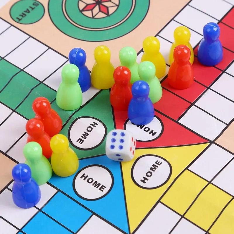 Product Introduction of Hot 1 Set Snake Ladder Educational Kids Children Toys Interesting Board Game Set Portable Flying Chess Board Family Board Game 17