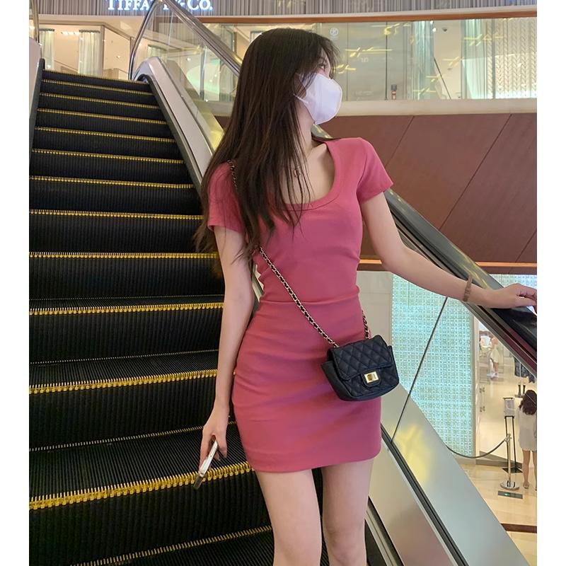 Váy Áo Thun Dài Cổ Tròn, Phong Cách Hợp Xu hướng Dành Cho Nữ, Váy Bodycon Bó Eo Ôm Sát Thích Hợp Mặc Mùa Hè 4