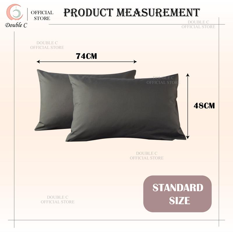 DOUBLE C Sarung Bantal Warna Plain Pillow Case Bedding Soft