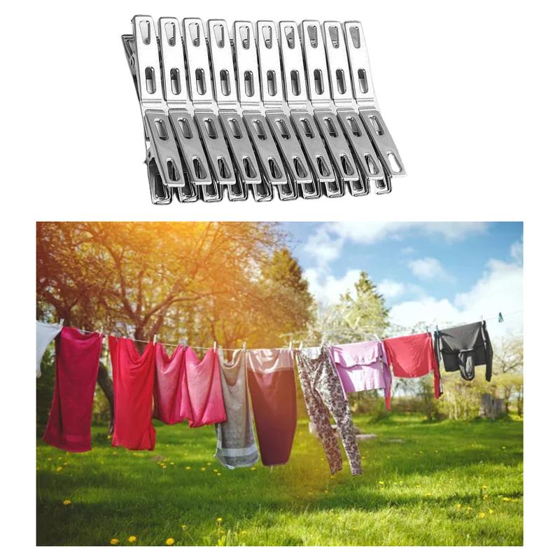 Kẹp Quần Áo Bằng Thép Không Gỉ, 40 Cái, Kẹp Quần Áo Bằng Kim Loại, Kẹp Giặt, Khăn Tắm, Tất, Ghim, Móc Treo 1