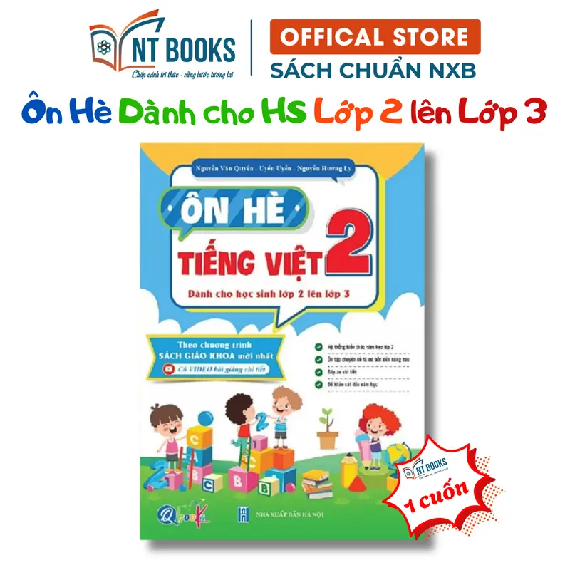 Bộ 2 cuốn sách Ôn Hè Toán Và Tiếng Việt Lớp 2 - Dành Cho Học Sinh Lớp 2 Lên Lớp 3 - NXB Hà Nội - QB 1