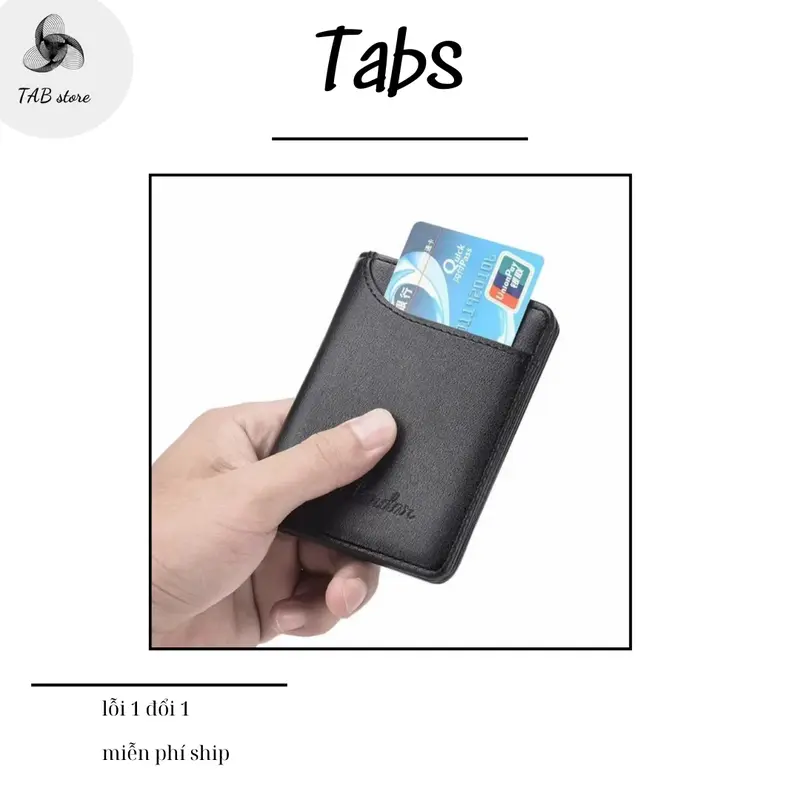 Ví da nam nhỏ gọn, thời trang , siêu mỏng, form chữ nhật đứng Wallet Hình Chữ Nhật 0