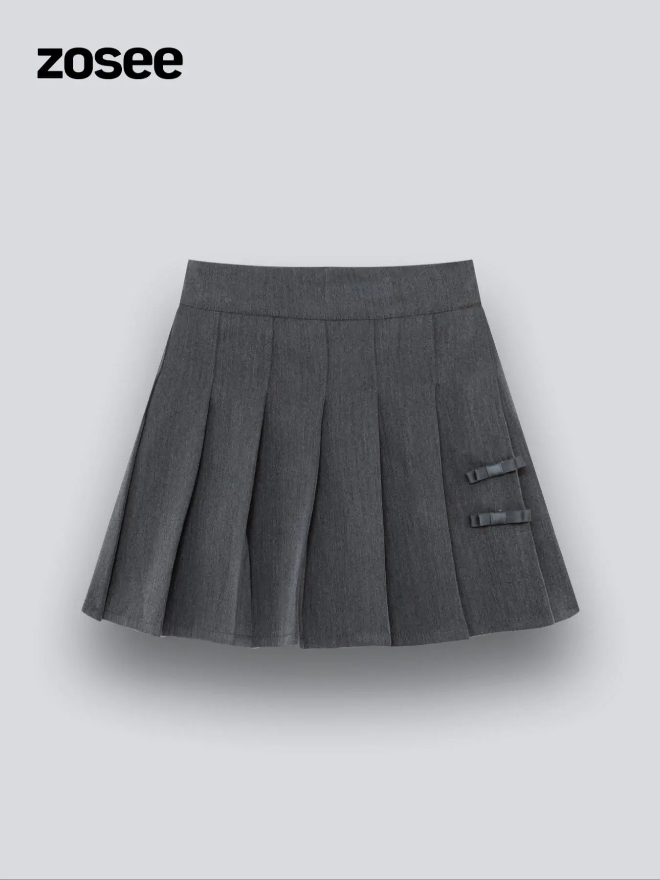 Girl's Plain Bow Front Pleated Skirt, Preppy Style Elastic Waist Skirt for Daily School Uniform, Kids Bottoms for Fall & Winter
