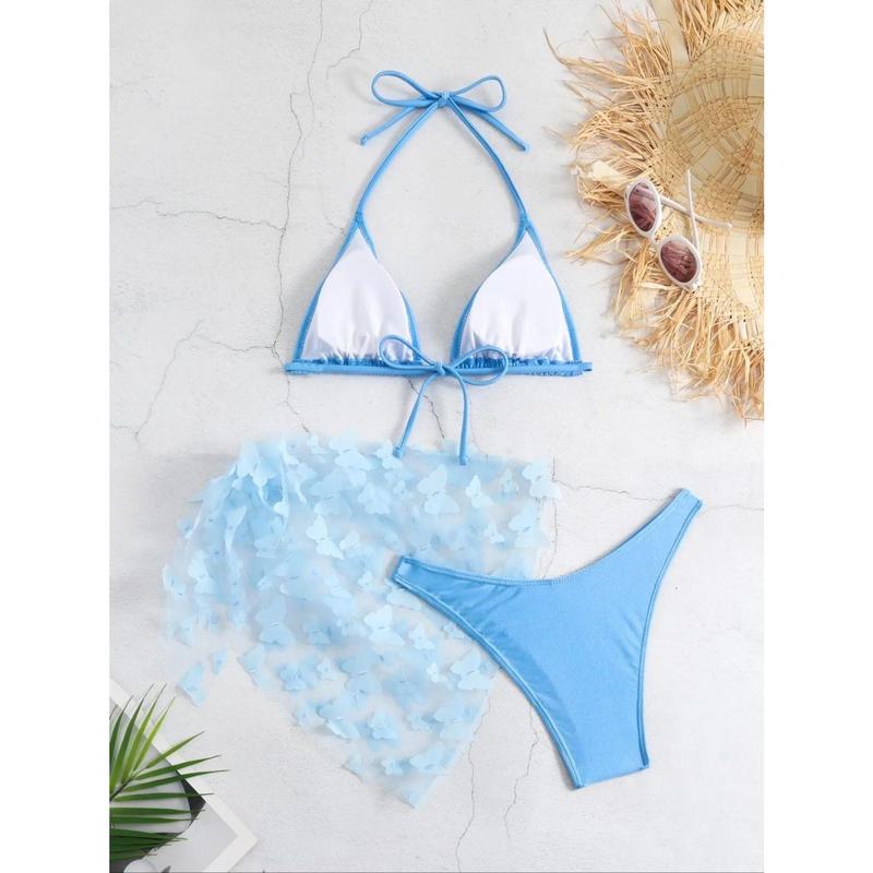 Đồ Bơi Bikini, Dành Cho Phụ Nữ, Bó Sát, Váy Lưới Bướm, Chất Liệu Polyester, Tốt Cho Sức Khỏe Và Thân Thiện Với Môi Trường, Thích Hợp Cho Bữa Tiệc Du Thuyền, Sáng Bóng Và Siêu Thanh Lịch, Áo Tắm Che Kiểu Nóng Bỏng 3