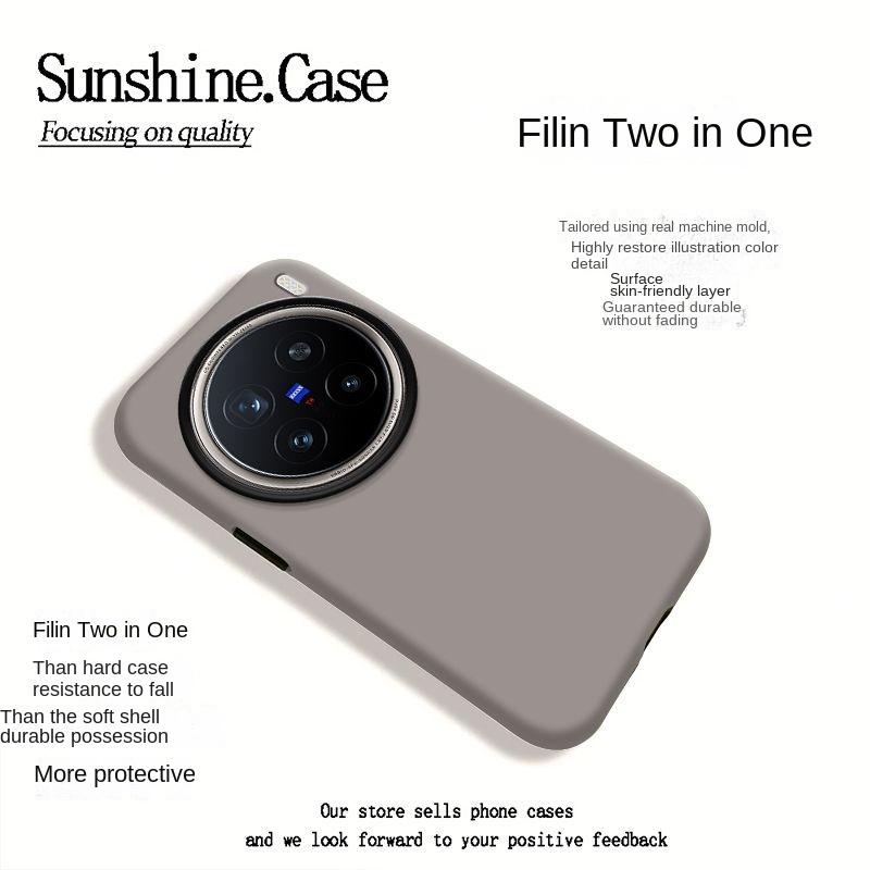  Vỏ bảo vệ điện thoại Dòng màu Trơn cho vivo X200 Pro X200S Pro ProMini vivo X100 X100S Pro X90 Pro Vỏ phim chống sốc mới với sự kết hợp của vỏ và bảo vệ màn hình Bảo vệ điện thoại thông minh 