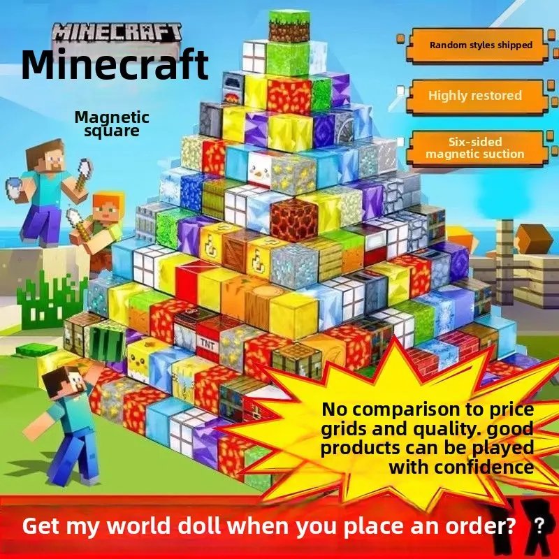 Toy Character Model Mycraft Magnetic Joint 6-Sided Colorful Cute Children's Toy