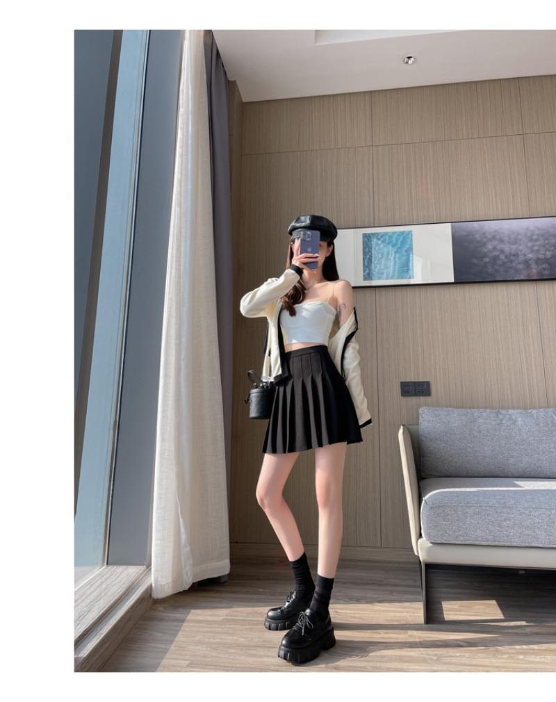 Product Introduction of Chân Váy Xếp Ly, Chân Váy Đồng Phục JK, Chân Váy Nửa, Chân Váy Mùa Xuân / Mùa Hè, Eo Co Giãn, Kéo Dài, Quần An Toàn, Có Khóa Kéo 31