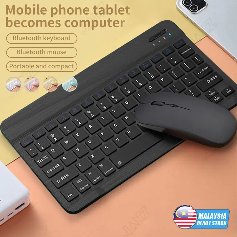 10 inch Universal Wireless Bluetooth Keyboard Universal Bluetooth Mouse For Tablets Laptops & Smart Phones