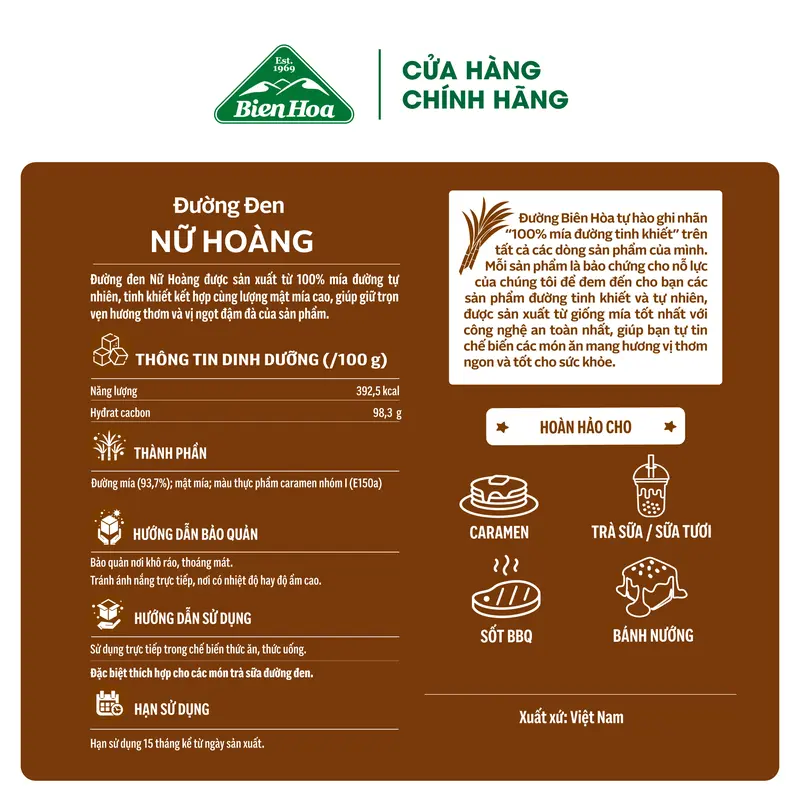 Đường Đen Nữ Hoàng Biên Hòa 1Kg/Túi 3