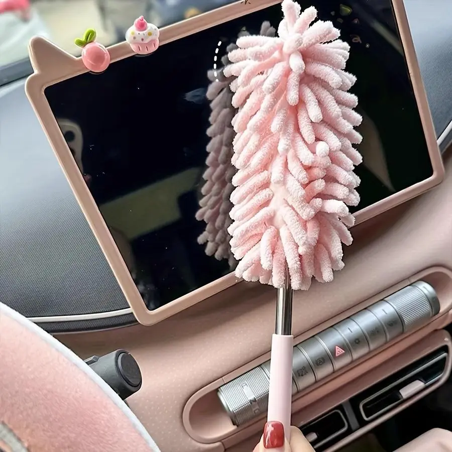 Car Cleaning Brush, Retractable Car Dust Removal Brush, Car Interior Cleaning Tool, Car Wash Accessories for Car Interior & Exterior