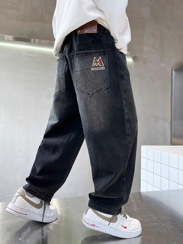 Quần Jean Xuông M + AG + Túi Hộp Thể Thao Việt Nam Fom Chuẩn Cạp Chun Giặt Máy Cho Bé Trai - Jean Xuông Túi Thun quần bò boy phố trẻ em