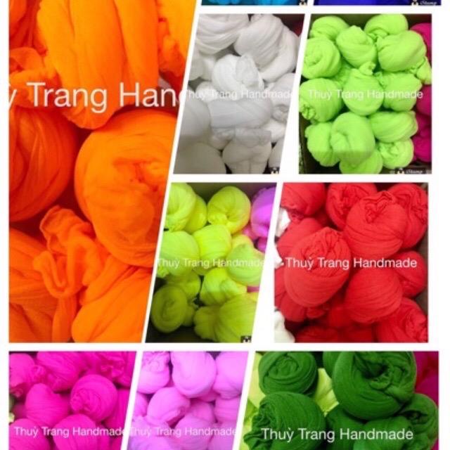 1 cuộn (2 sợi vải voan trơn) làm hoa voan các màu 1