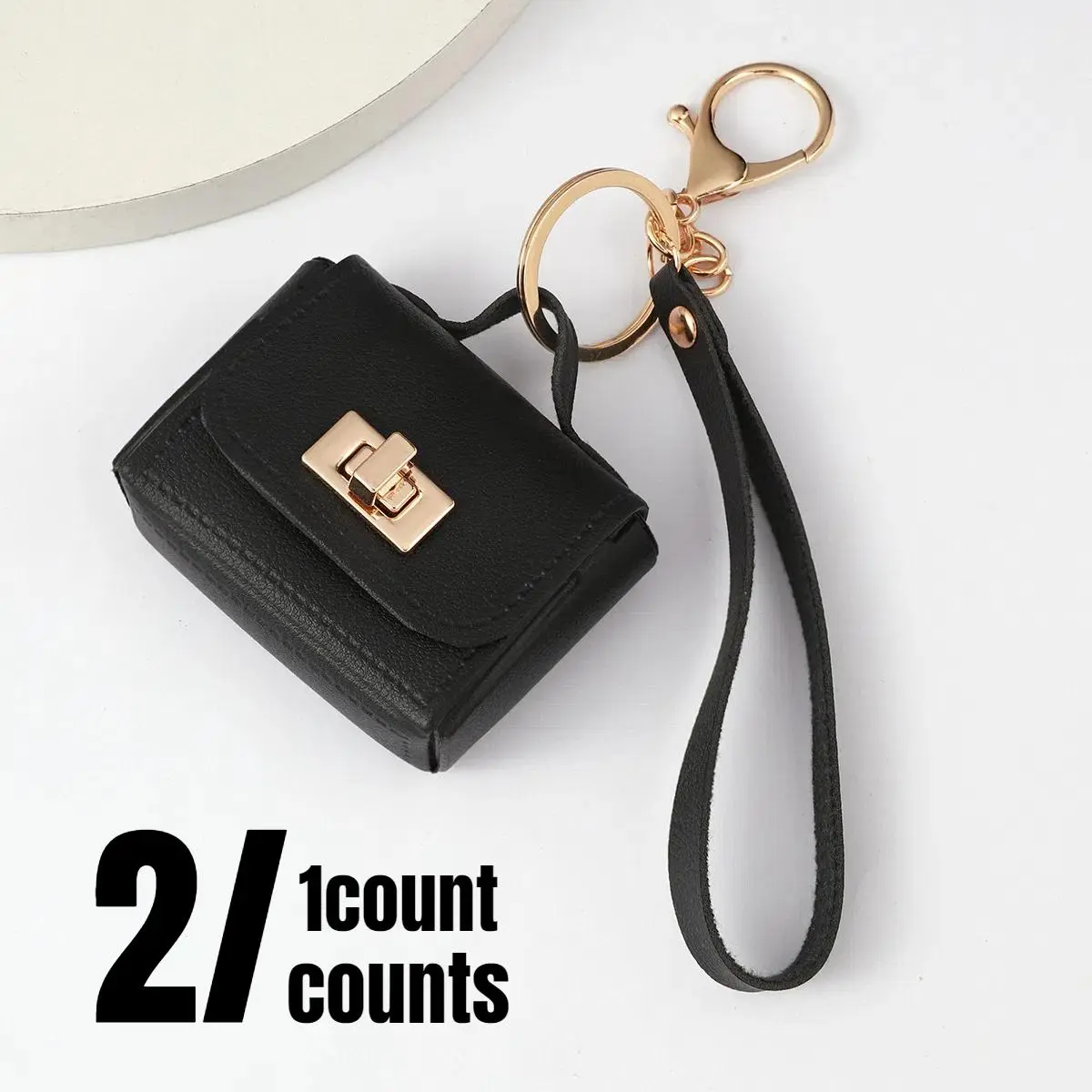 Portable Coin Purse, 1/2 Counts Headphone Storage Bag with Keychain, Small Cute Storage Bag for Home & Outdoor