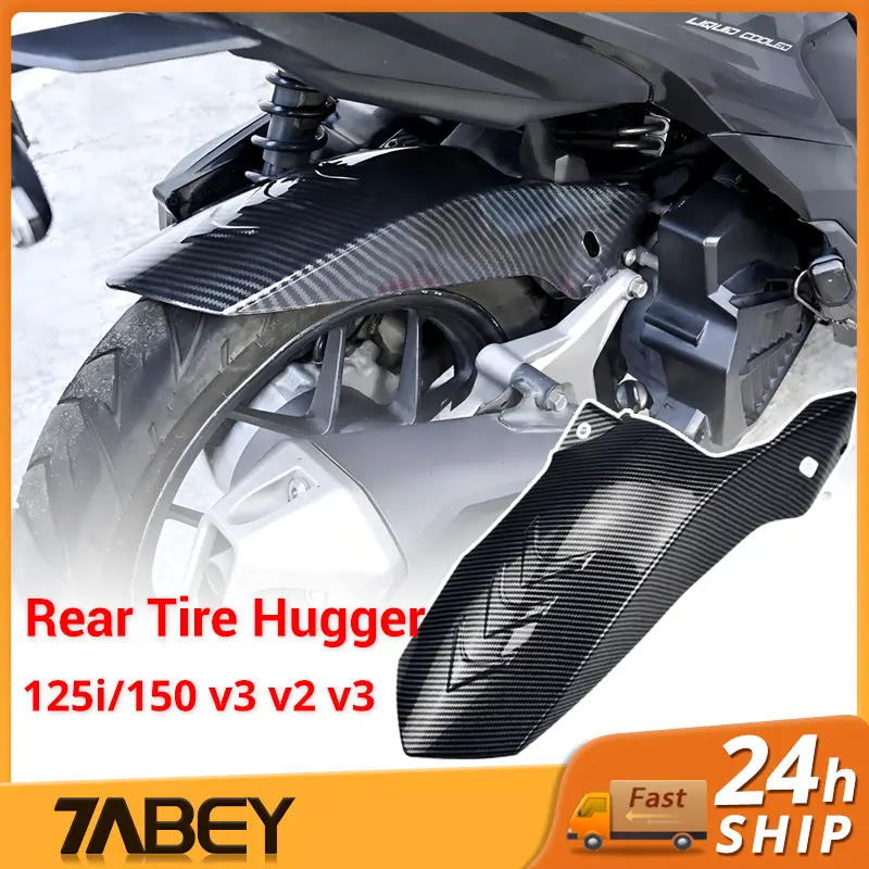 Motorcycle Rear Tire Hugger for Click 125i V3 V2 120 150 Black Carbon Mud Guard Click Rear Fender