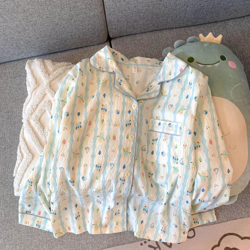 Product Introduction of Bộ Đồ Ngủ Cotton Đám Mây, Dành Cho Nữ, Bộ Sưu Tập Mùa Xuân Và Mùa Thu, Quần Dài Tay, Bộ Đồ Cotton Nguyên Chất, Phong Cách Cô Gái Ngọt Ngào Hoạt Hình Dễ Thương, Thích Hợp Mặc Ngoài Trời Và Mặc Nhà, Tỷ Lệ Được Phê Duyệt 93%, Năm 2025 7
