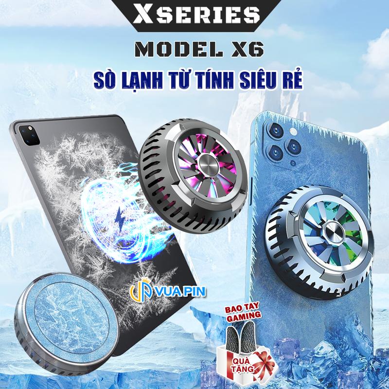Sò lạnh tản nhiệt điện thoại máy tính bảng X6 quạt sò lạnh từ tính giá rẻ Led RGB