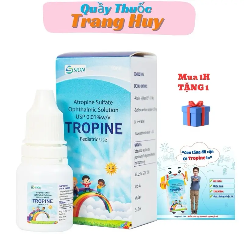 Dung dịch nhãn khoa Tropine hỗ trợ kiểm soát và làm chậm sự tiến triển của bệnh cận thị ở trẻ em (10ml)