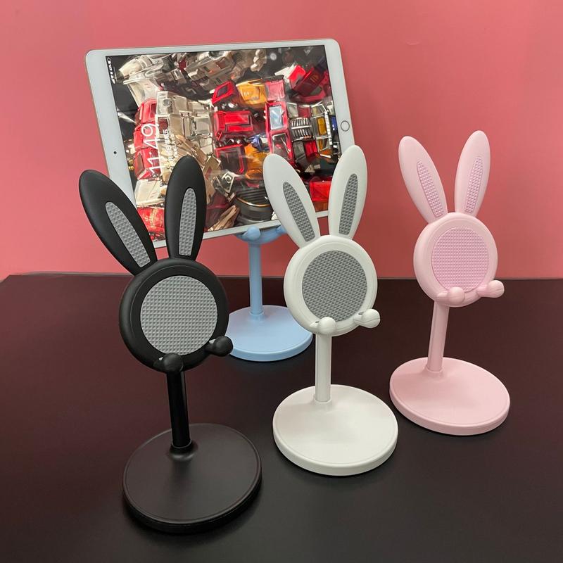 Product Introduction of Adorable Rabbit Mobile Phone Bracket Adjustable Desktop Super Stable Lazy Bracket Binge-Watching Tool Accessories Cellphone Smartphone Stand Mount 23