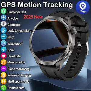 2025 For HUAWE 1.85 inch AMOLED HD Screen Smart Watch Men Women Outdoor Sport GPS Compass Altimeter Waterproof BT Call smartwatch